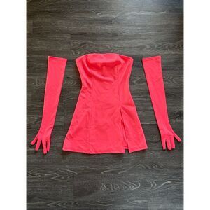 NWOT Miscreants London x Revolve Bright Neon Coral Cupid Mini With Slit US 6